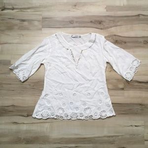 Vintage lace white blouse
